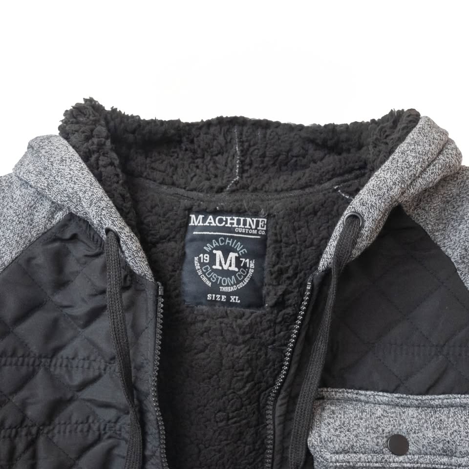 Men's Black/Gray Hooded Jacket