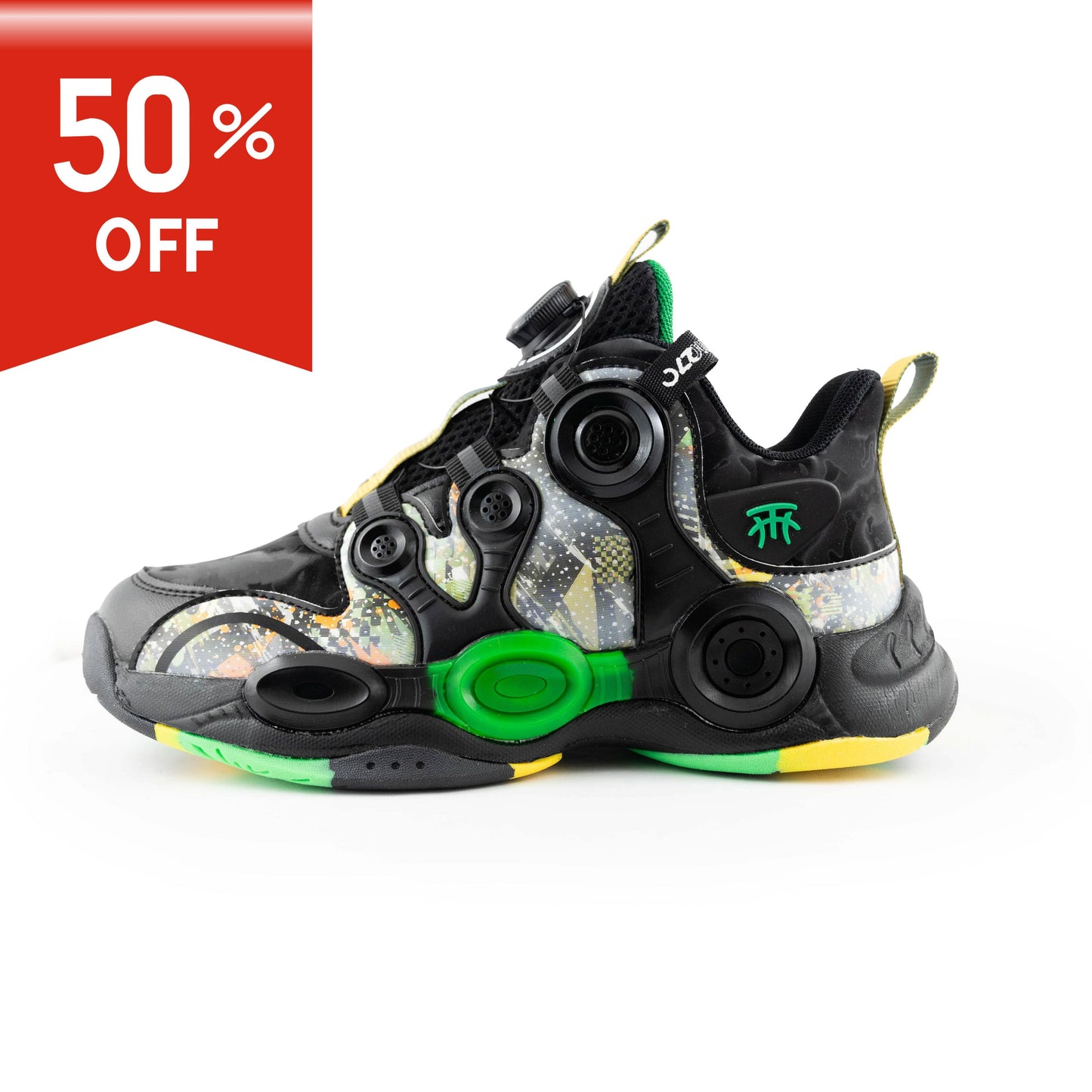 Youth Boy Sneakers - Basketball Shoes - 5236 Green