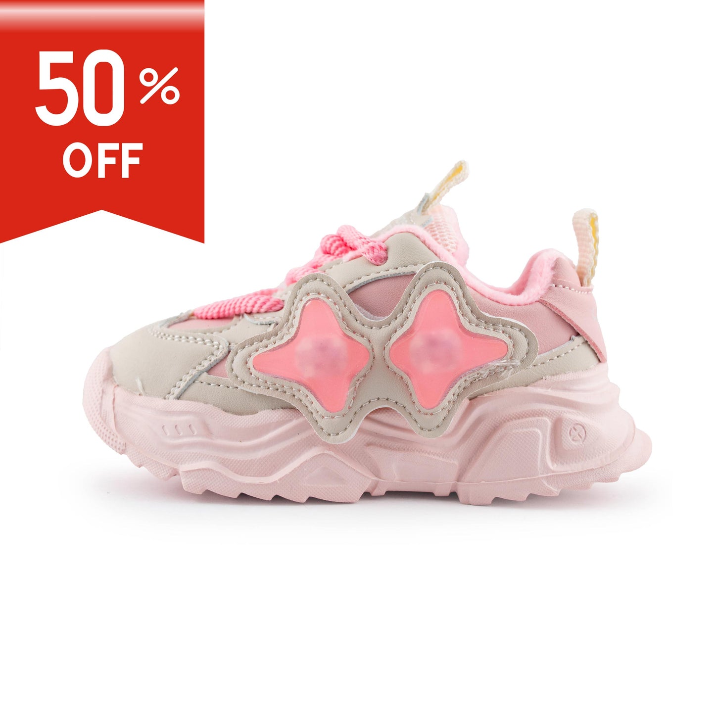 Pink Star Kids' Sneakers for B2057D Pink