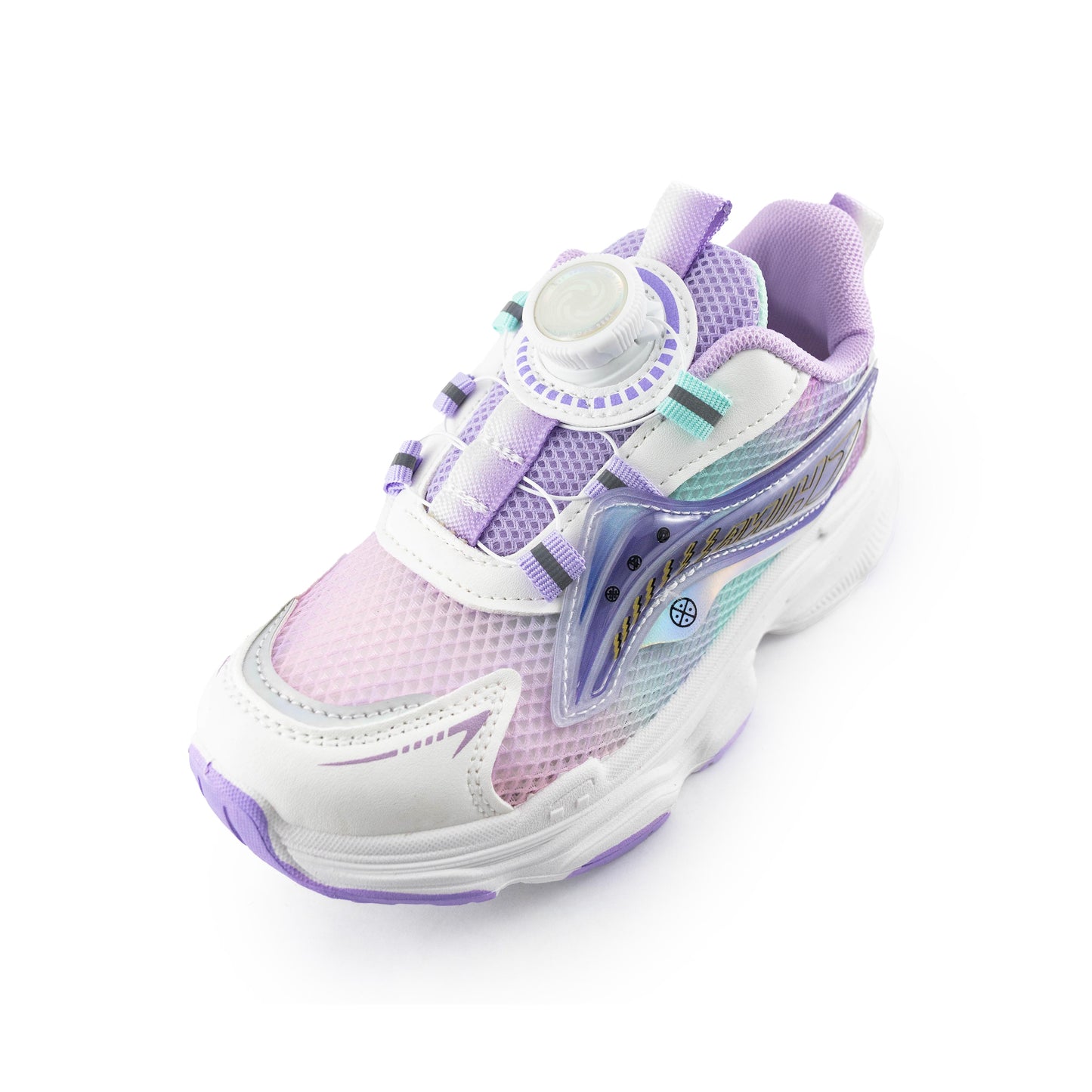 Kid's Rotary buckle Sneakers - Purple/White D3032