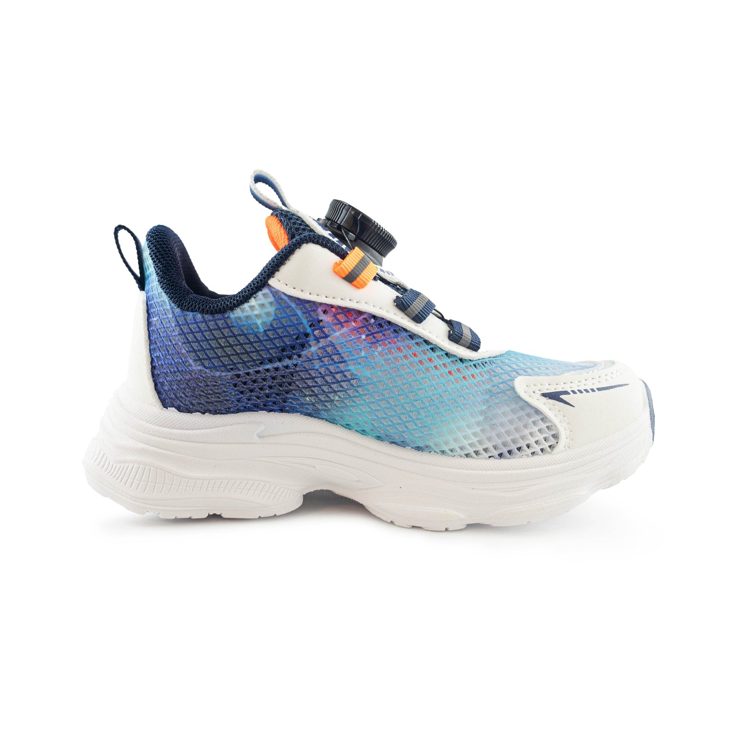 Kid's Rotary buckle Sneakers - Orange/Blue/White D3032