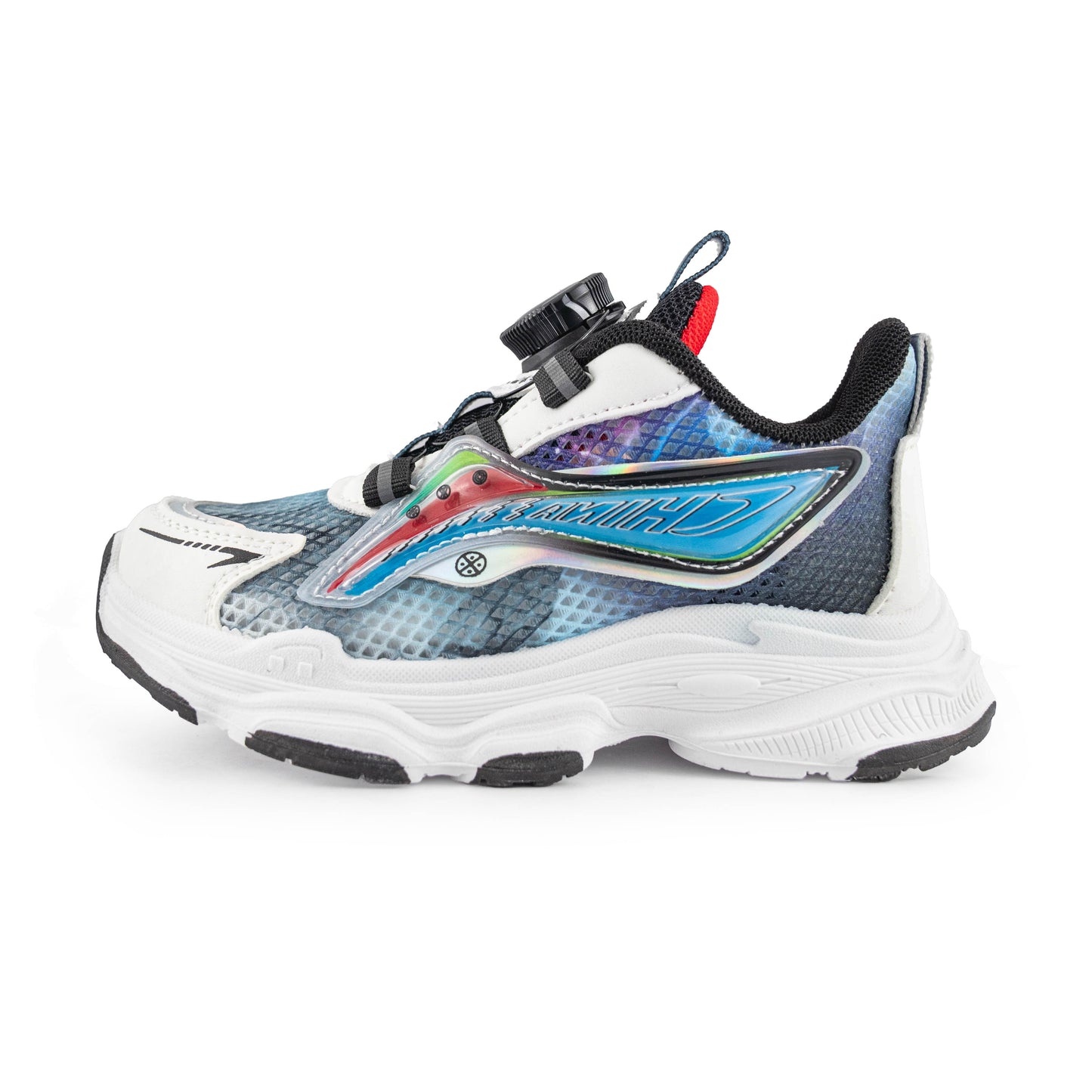Kid's Rotary buckle Sneakers - Blue/White/Black/Red