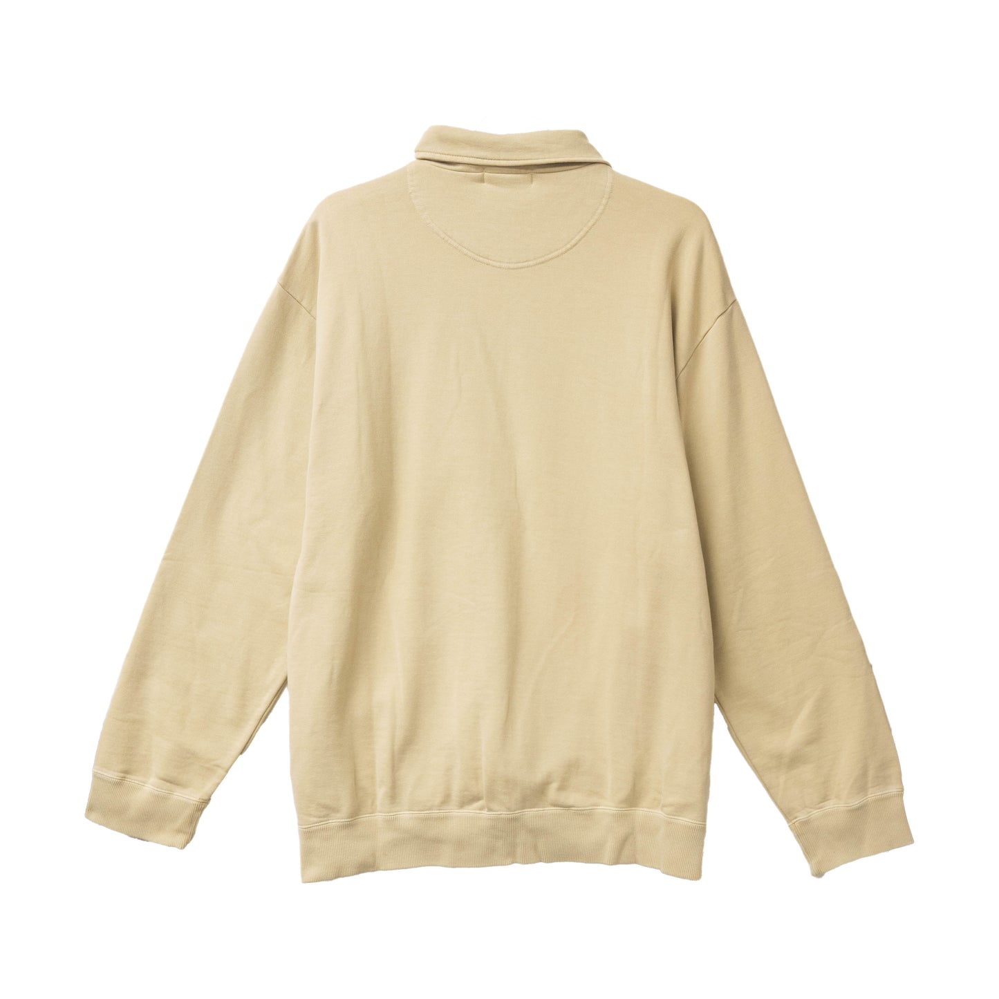 Men's Stand Neck Fleece Zipper Sports Jacket Cream