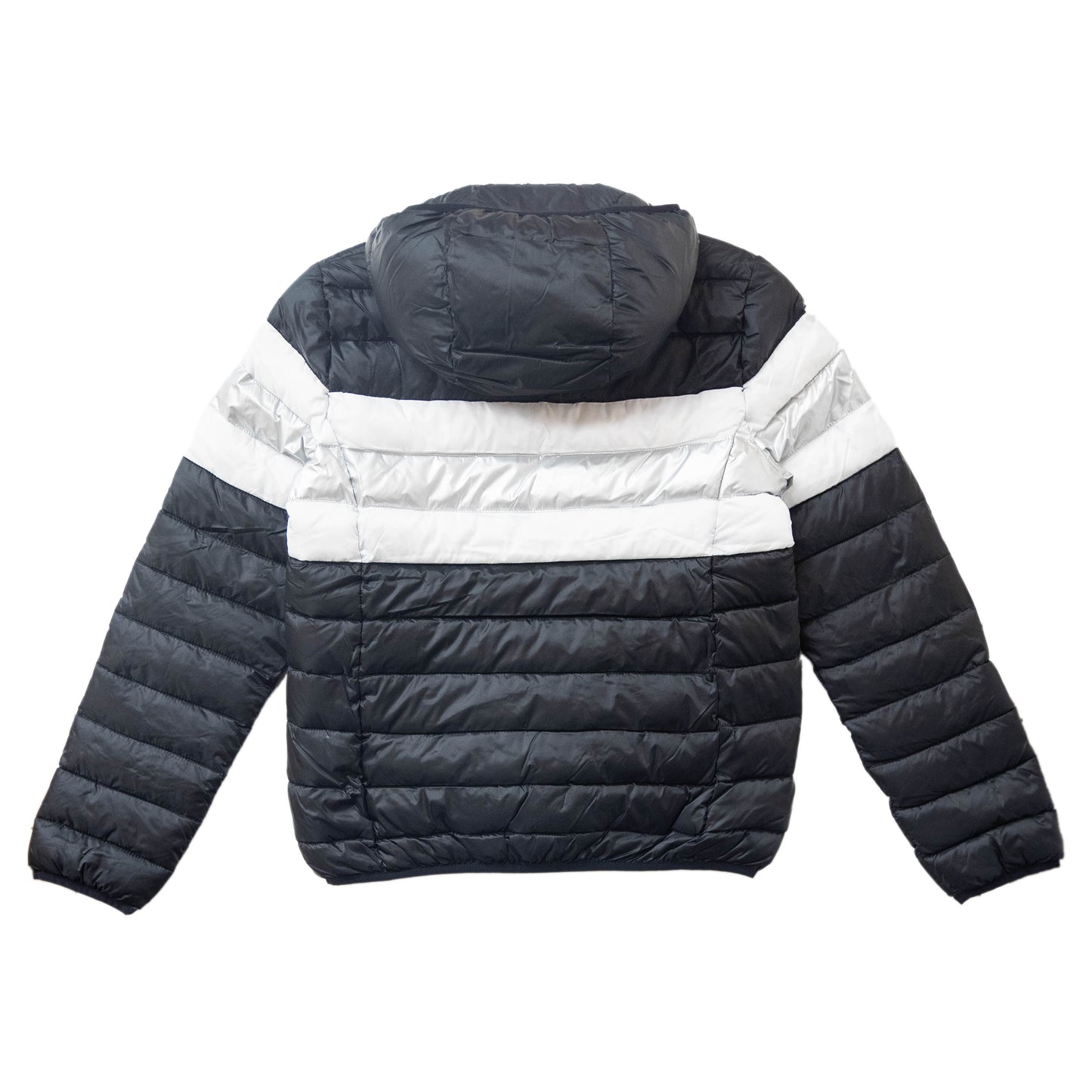 Numero Quilted Packable Hooded Full Zip Women's Puffer Jacket black/white/sliver