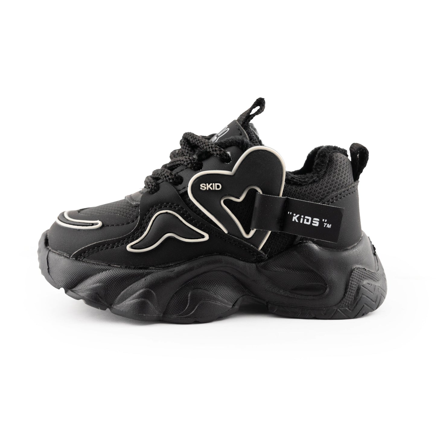 Kids' Chunky Sneakers – Stylish & Comfortable Sport Shoes - P295 Black