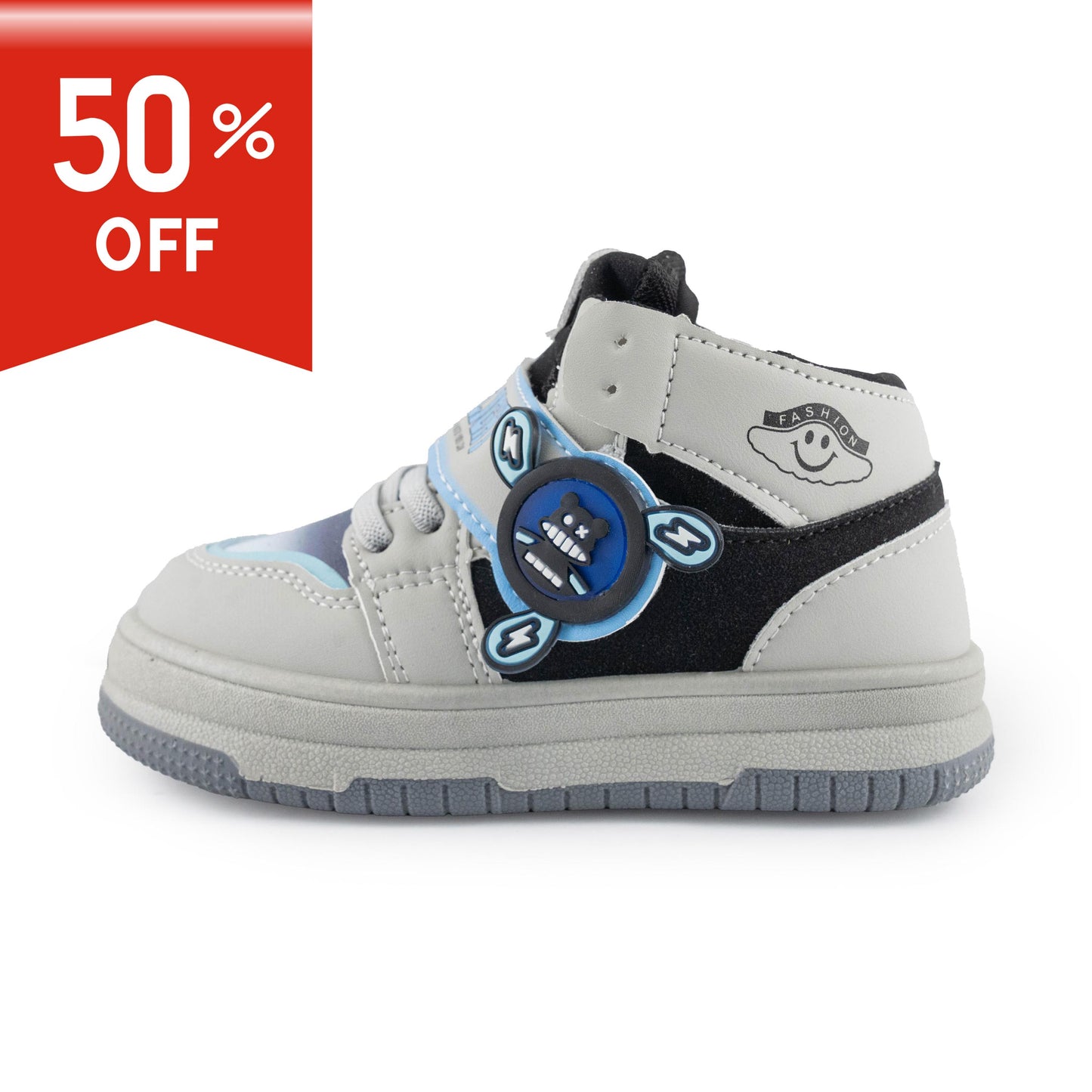 Kids' Cute Bear High-Top Sneaker SY183 Gray
