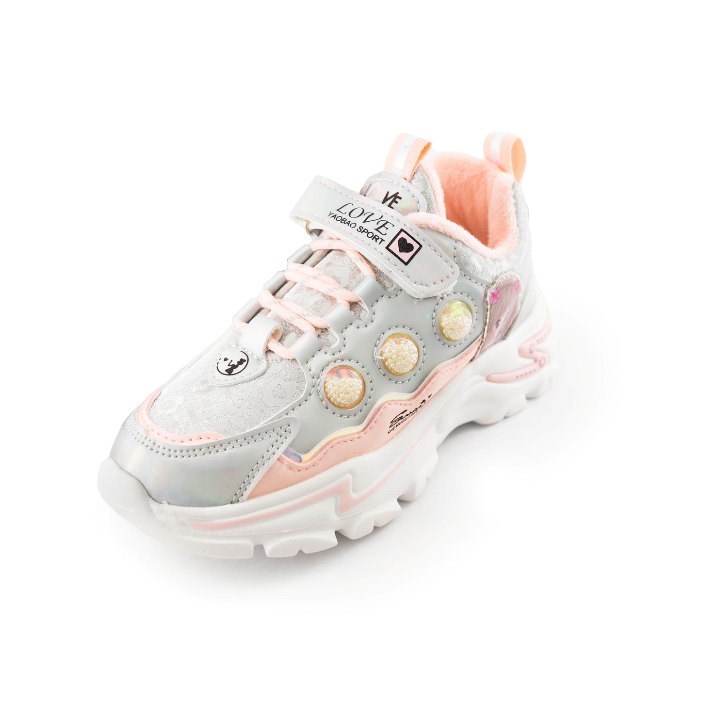 Youth Girls Sneaker With Cartoon Girl Print 1138 Pink