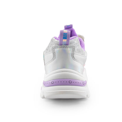 Youth Girls Sneaker With Cartoon Girl Print 1138 Purple