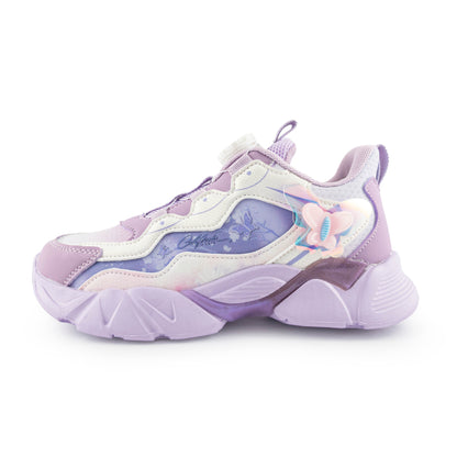 Youth Rotary buckle Girl's Sneakers with butterfly B28198