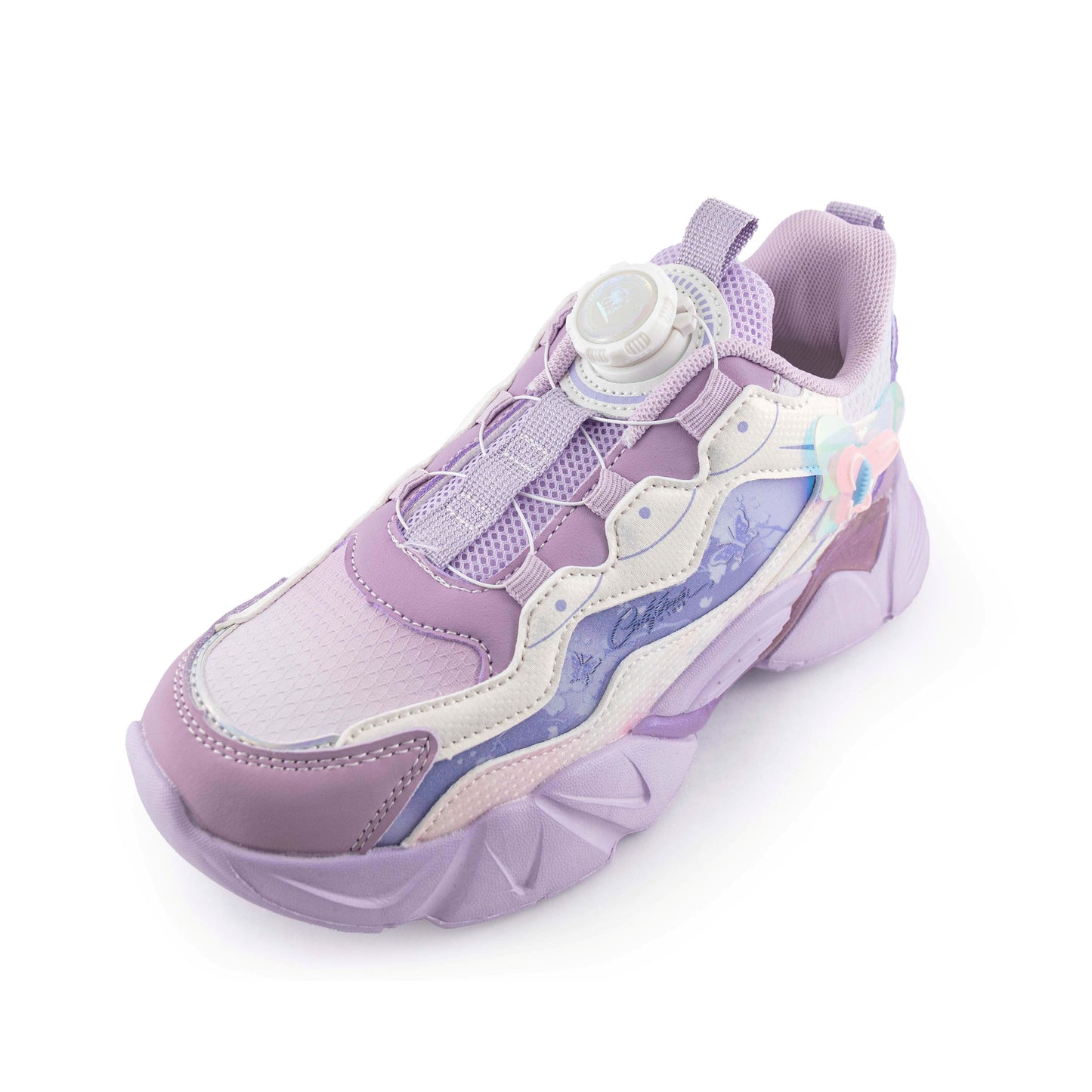 Youth Rotary buckle Girl's Sneakers with butterfly B28198