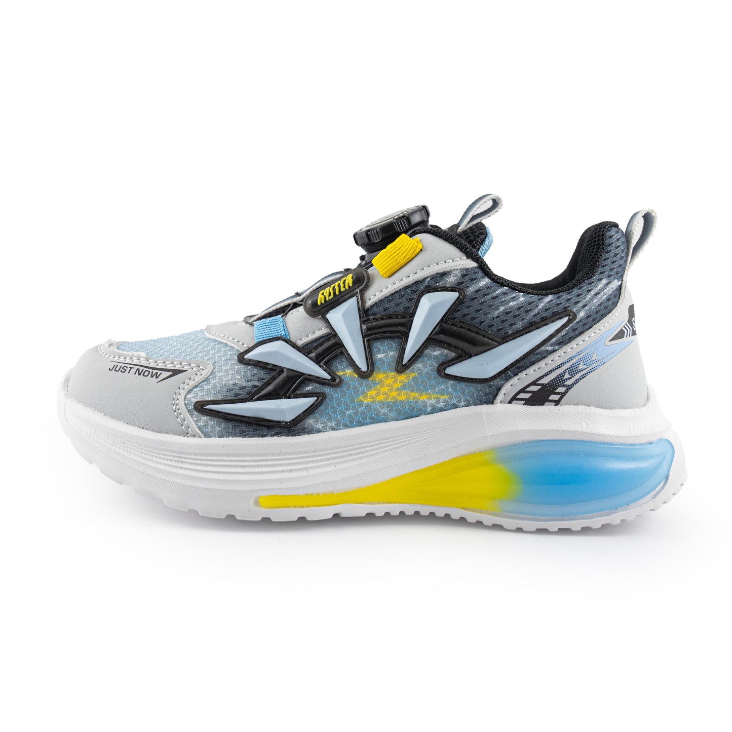Youth Rotary buckle Sneakers - B6801 Cyan/Gray