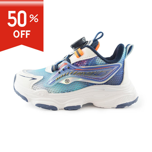 Kid's Rotary buckle Sneakers - Orange/Blue/White D3032