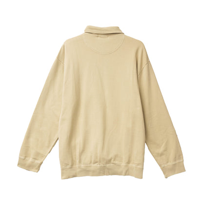 Men's Stand Neck Fleece Zipper Sports Jacket Cream
