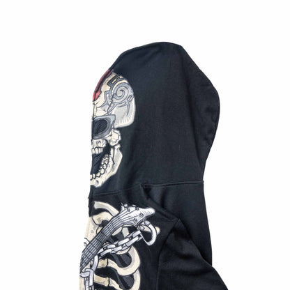 Boys Rock Star Skull Zip Over Face Hoodie